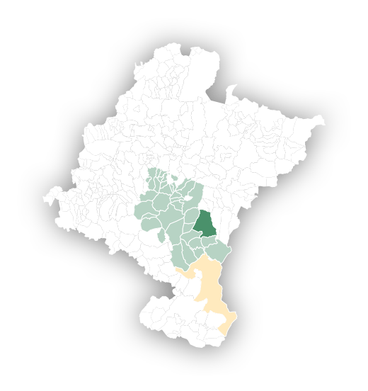 Localización en el mapa de Navarra de Ujué